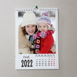 21x30 cm Kişiye Özel Fotoğraflı 2022 Duvar Takvimi